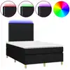 Image de vidaXL Lit Boxspring avec matelas & LED Noir 120x200 cm Tissu