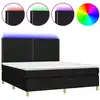 Image de vidaXL Lit Boxspring avec matelas & LED Noir 160x200 cm Tissu