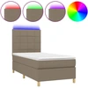 Image de vidaXL Lit Boxspring avec matelas & LED Taupe 90x190 cm Tissu