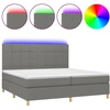 Image de vidaXL Lit boxspring avec matelas & LED gris foncé 200x200 cm Tissu