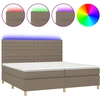 Image de vidaXL Lit Boxspring avec matelas & LED Taupe 200x200 cm Tissu