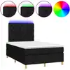 Image de vidaXL Lit Boxspring avec matelas & LED Noir 120x200 cm Tissu