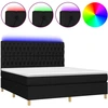 Image de vidaXL Lit Boxspring avec matelas & LED Noir 160x200 cm Tissu