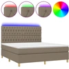 Image de vidaXL Lit Boxspring avec matelas & LED Taupe 180x200 cm Tissu