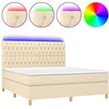 Image de vidaXL Lit Boxspring avec matelas & LED Crème 180x200 cm Tissu