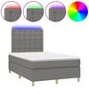 Image de vidaXL Lit boxspring avec matelas & LED gris foncé 120x200 cm Tissu