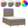 Image de vidaXL Lit Boxspring avec matelas & LED Taupe 120x200 cm Tissu