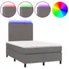 Image de vidaXL Lit Boxspring avec matelas & LED Gris 120x200 cm Similicuir