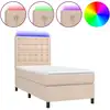 Image de vidaXL Lit Boxspring avec matelas & LED Cappuccino-Brun 80x200cm