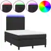 Image de vidaXL Lit Boxspring avec matelas & LED Noir 120x200 cm Similicuir