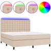 Image de vidaXL Lit à sommier tapissier avec matelas et LED Cappuccino-Marron 180x200cm