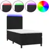 Image de vidaXL Lit boxspring avec matelas & LED noir 100x200 cm velours