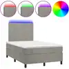 Image de vidaXL Lit boxspring avec matelas & LED gris clair 120x200 cm velours