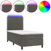 Image de vidaXL Lit boxspring avec matelas & LED gris foncé 80x200 cm velours