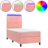 Image de vidaXL Lit boxspring avec matelas & LED rose 90x200 cm velours