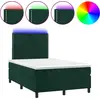 Image de vidaXL Lit boxspring avec matelas & LED vert foncé 120x200 cm velours