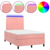 Image de vidaXL Lit boxspring avec matelas & LED rose 120x200 cm velours