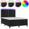 Image de vidaXL Lit boxspring avec matelas & LED noir 140x200 cm velours