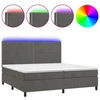 Image de vidaXL Lit boxspring avec matelas & LED gris foncé 200x200 cm velours