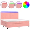 Image de vidaXL Lit boxspring avec matelas & LED rose 200x200 cm velours
