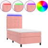 Image de vidaXL Lit boxspring avec matelas & LED rose 90x200 cm velours