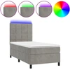 Image de vidaXL Lit boxspring avec matelas & LED gris clair 100x200 cm velours