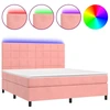 Image de vidaXL Sommier tapissier avec matelas et LED Rose 160x200 cm Velours