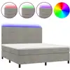 Image de vidaXL Lit boxspring avec matelas & LED gris clair 160x200 cm velours