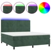 Image de vidaXL Lit boxspring avec matelas & LED vert foncé 180x200 cm velours