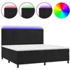 Image de vidaXL Lit boxspring avec matelas & LED noir 200x200 cm velours