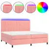 Image de vidaXL Lit boxspring avec matelas & LED rose 200x200 cm velours