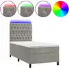 Image de vidaXL Lit boxspring avec matelas & LED gris clair 80x200 cm velours