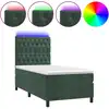 Image de vidaXL Lit boxspring avec matelas & LED vert foncé 80x200 cm velours