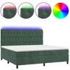 Image de vidaXL Lit boxspring avec matelas & LED vert foncé 200x200 cm velours