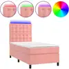 Image de vidaXL Lit boxspring avec matelas & LED rose 80x200 cm velours