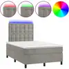 Image de vidaXL Lit boxspring avec matelas & LED gris clair 120x200 cm velours