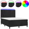 Image de vidaXL Lit boxspring avec matelas & LED noir 140x190 cm velours