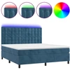 Image de vidaXL Lit boxspring avec matelas & LED bleu foncé 180x200 cm velours