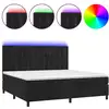 Image de vidaXL Lit boxspring avec matelas & LED noir 200x200 cm velours