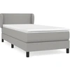 Image de vidaXL Lit boxspring avec matelas gris clair 80x200 cm Tissu