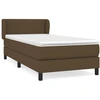 Image de vidaXL Lit boxspring avec matelas brun foncé 90x190 cm Tissu