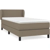 Image de vidaXL Lit boxspring avec matelas Taupe 90x190 cm Tissu