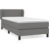 Image de vidaXL Lit boxspring avec matelas gris foncé 90x200 cm Tissu