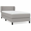 Image de vidaXL Lit boxspring avec matelas gris clair 100x200 cm Tissu