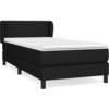Image de vidaXL Lit boxspring avec matelas noir 100x200 cm tissu