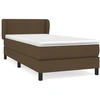 Image de vidaXL Lit boxspring avec matelas brun foncé 100x200 cm Tissu