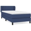 Image de vidaXL Lit boxspring avec matelas bleu 100x200 cm Tissu