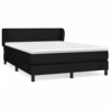 Image de vidaXL Lit boxspring avec matelas noir 140x190 cm Tissu