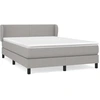 Image de vidaXL Lit boxspring avec matelas gris clair 140x200 cm Tissu