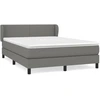 Image de vidaXL Lit boxspring avec matelas gris foncé 140x200 cm Tissu